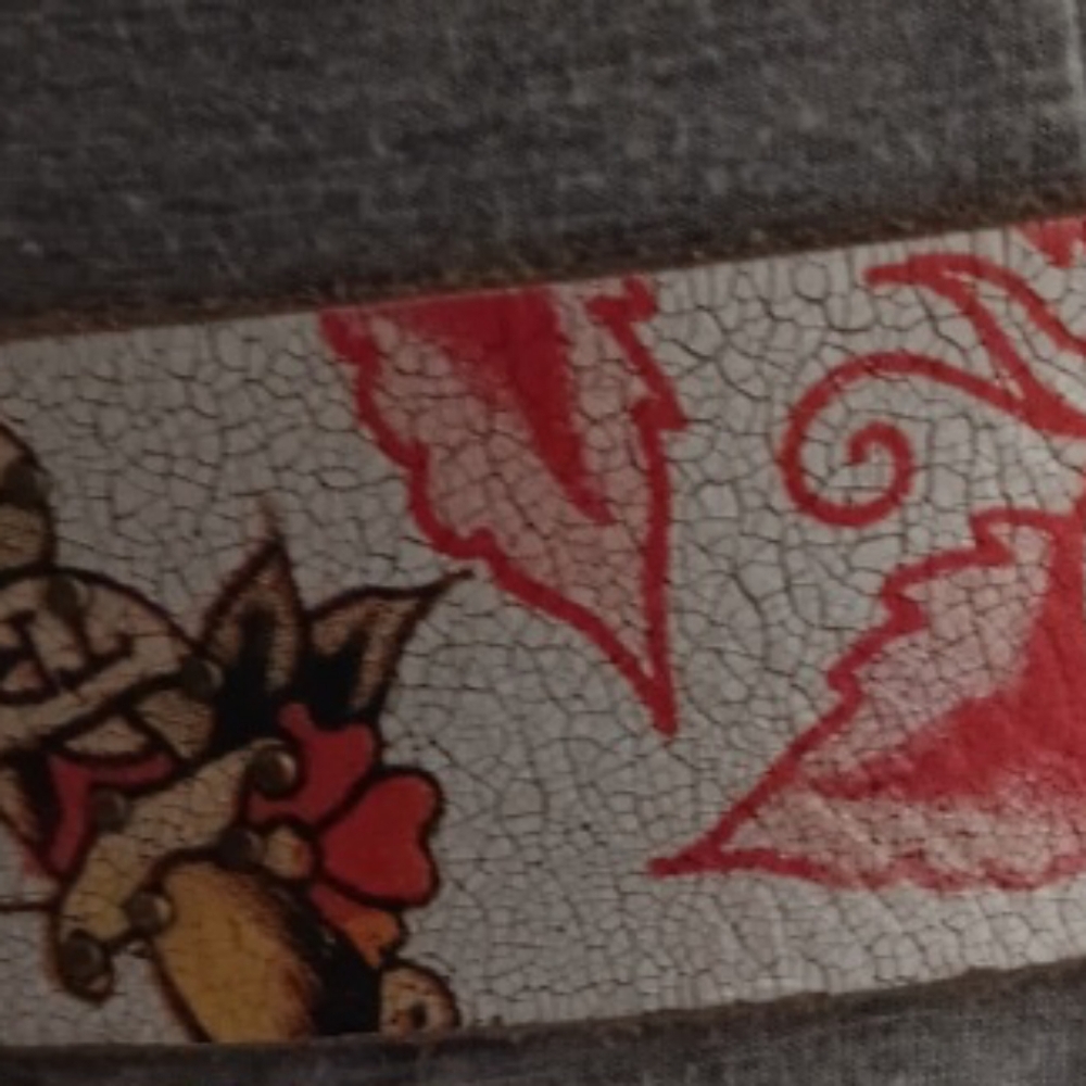 Ed Hardy Red and Gold Artistic Belt